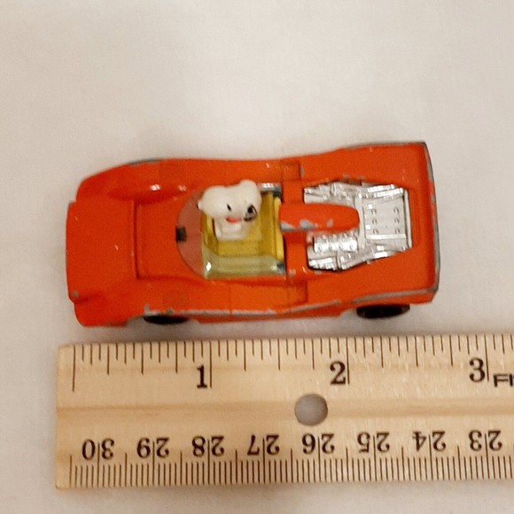 Vintage Peanuts Gang Snoopy In A Red Race Car Aviva 1958 Japan Die Cast - Picture 5 of 16